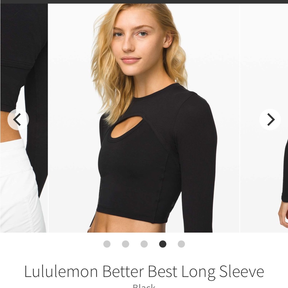 Lululemon Black LA Better Best Long Sleeve Crop Cropped Keyhole Cut Out Size 10 - Picture 6 of 16